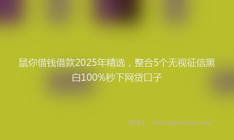鼠你借钱借款2025年精选，整合5个无视征信黑白100%秒下网贷口子