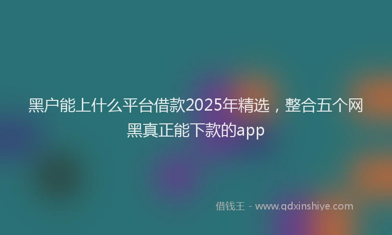 黑户能上什么平台借款2025年精选，整合五个网黑真正能下款的app