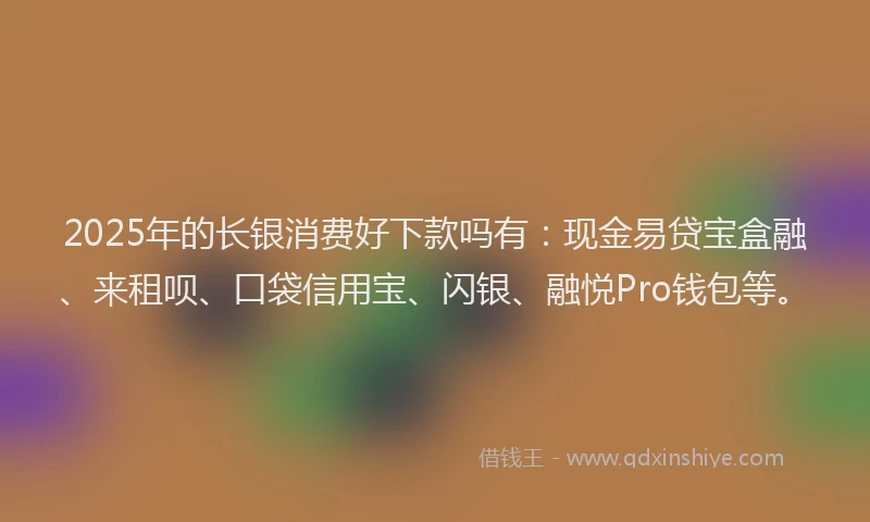 2025年的长银消费好下款吗有：现金易贷宝盒融、来租呗、口袋信用宝、闪银、融悦Pro钱包等。