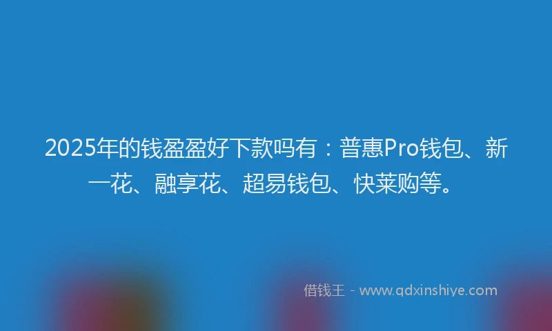 2025年的钱盈盈好下款吗有：普惠Pro钱包、新一花、融享花、超易钱包、快莱购等。