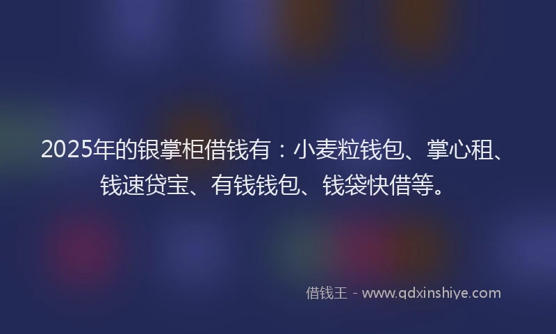 2025年的银掌柜借钱有：小麦粒钱包、掌心租、钱速贷宝、有钱钱包、钱袋快借等。