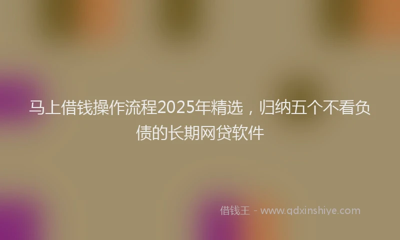 马上借钱操作流程2025年精选，归纳五个不看负债的长期网贷软件