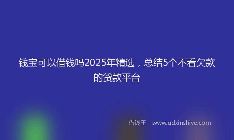 钱宝可以借钱吗2025年精选，总结5个不看欠款的贷款平台