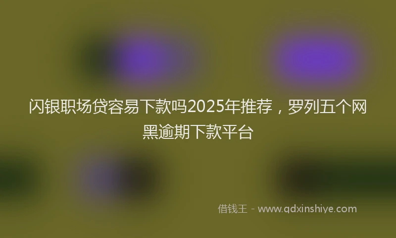 闪银职场贷容易下款吗2025年推荐，罗列五个网黑逾期下款平台
