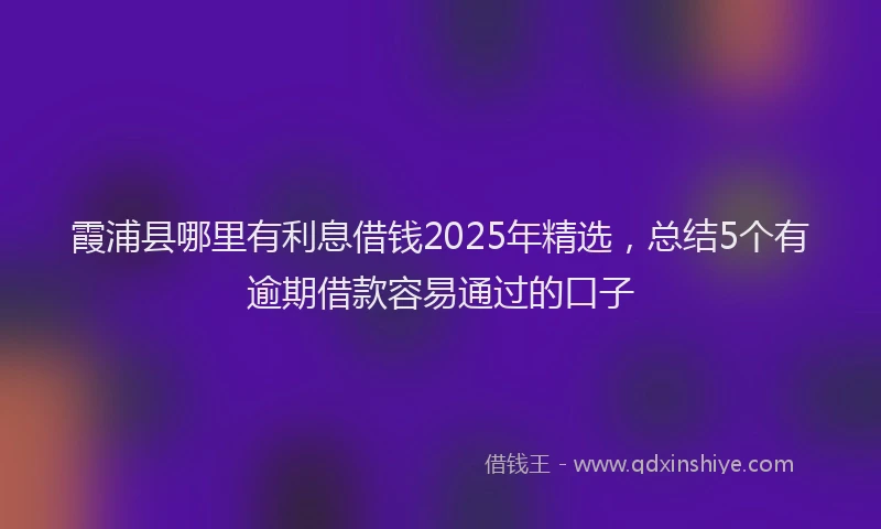 霞浦县哪里有利息借钱2025年精选，总结5个有逾期借款容易通过的口子