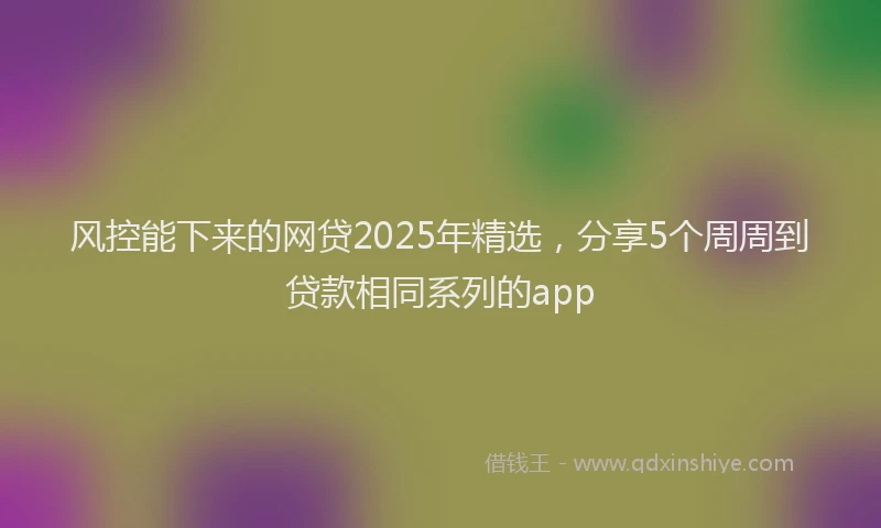 风控能下来的网贷2025年精选，分享5个周周到贷款相同系列的app