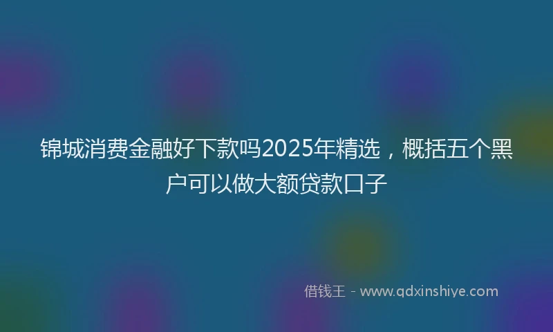 锦城消费金融好下款吗2025年精选，概括五个黑户可以做大额贷款口子