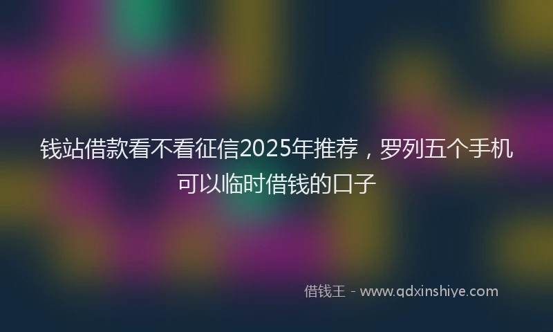 钱站借款看不看征信2025年推荐，罗列五个手机可以临时借钱的口子