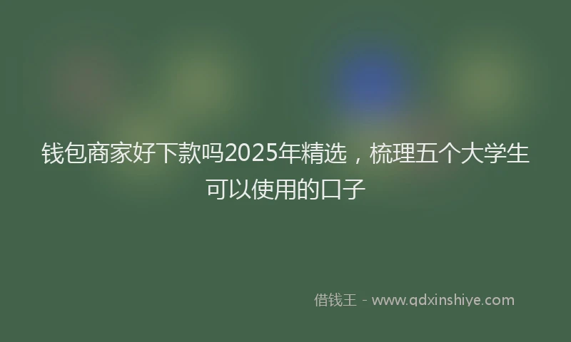 钱包商家好下款吗2025年精选，梳理五个大学生可以使用的口子