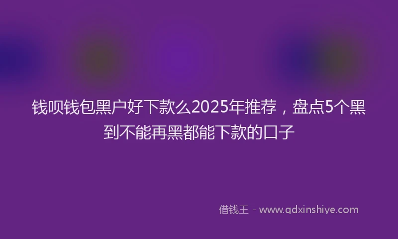 钱呗钱包黑户好下款么2025年推荐，盘点5个黑到不能再黑都能下款的口子