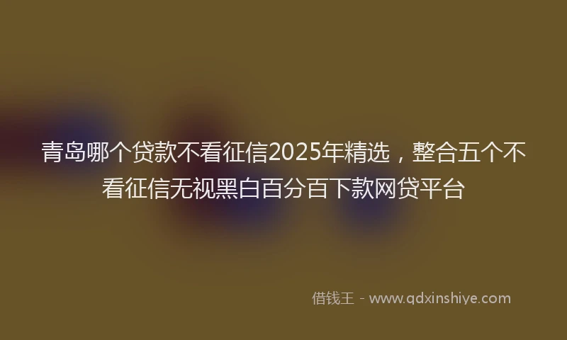 青岛哪个贷款不看征信2025年精选，整合五个不看征信无视黑白百分百下款网贷平台