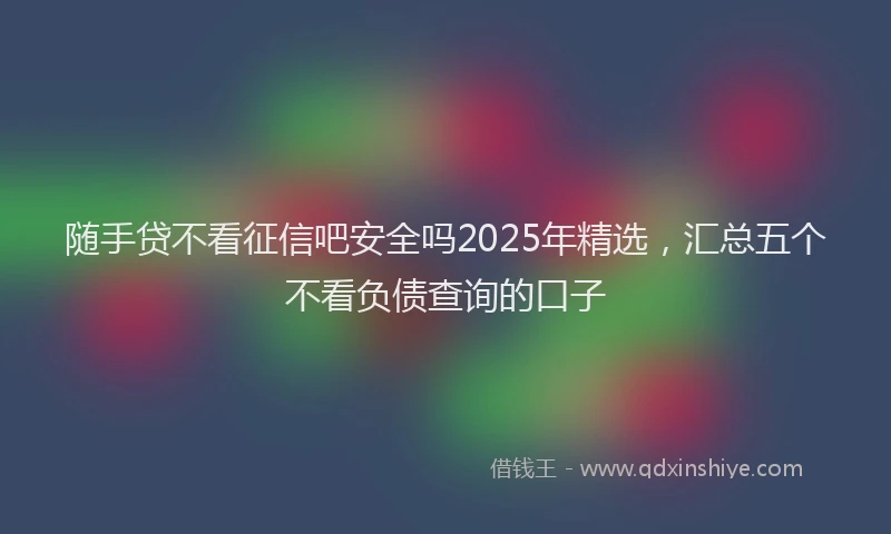 随手贷不看征信吧安全吗2025年精选，汇总五个不看负债查询的口子