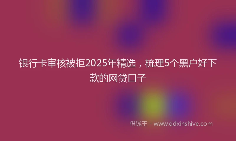 银行卡审核被拒2025年精选，梳理5个黑户好下款的网贷口子