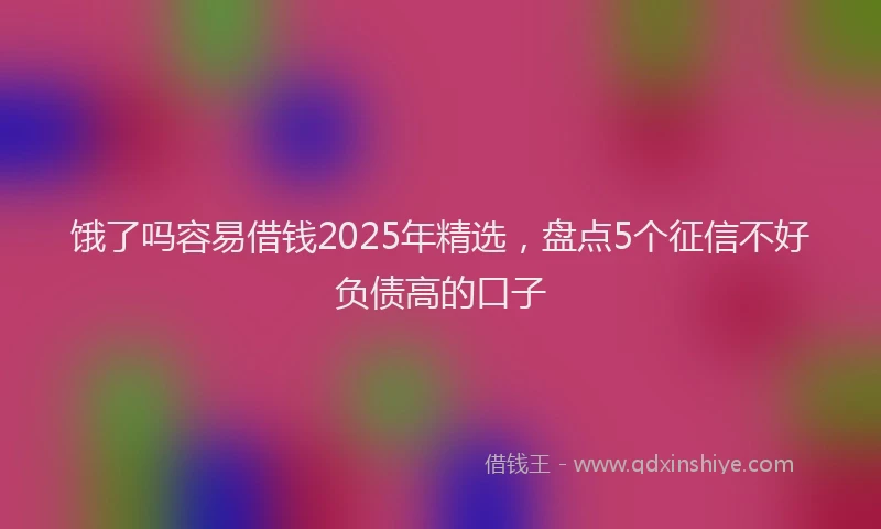 饿了吗容易借钱2025年精选，盘点5个征信不好负债高的口子