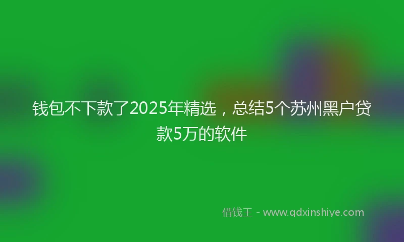 钱包不下款了2025年精选，总结5个苏州黑户贷款5万的软件