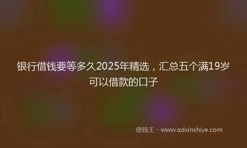 银行借钱要等多久2025年精选，汇总五个满19岁可以借款的口子