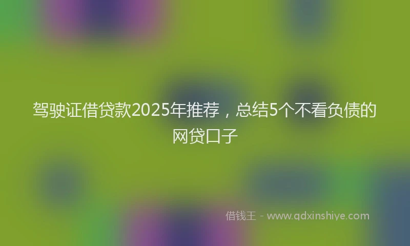 驾驶证借贷款2025年推荐，总结5个不看负债的网贷口子
