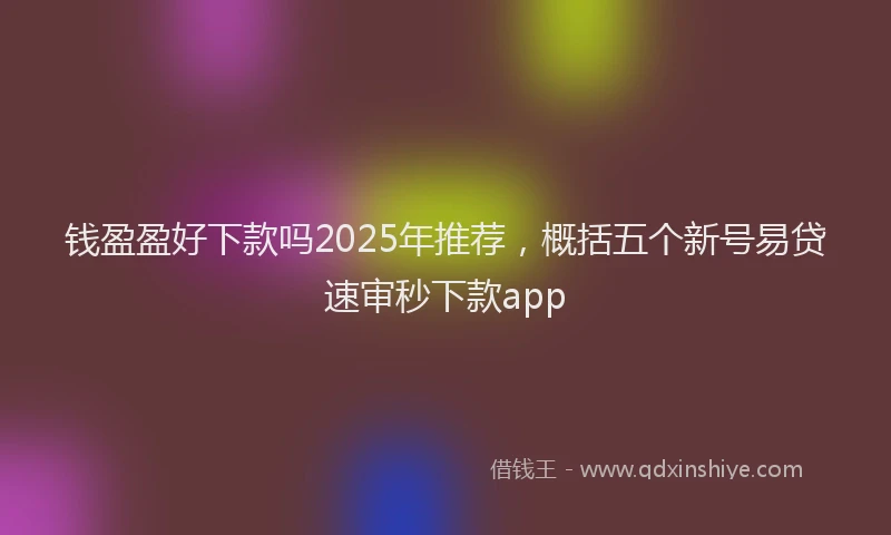 钱盈盈好下款吗2025年推荐，概括五个新号易贷速审秒下款app