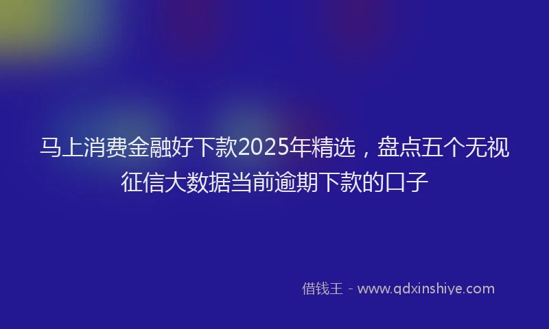 马上消费金融好下款2025年精选，盘点五个无视征信大数据当前逾期下款的口子