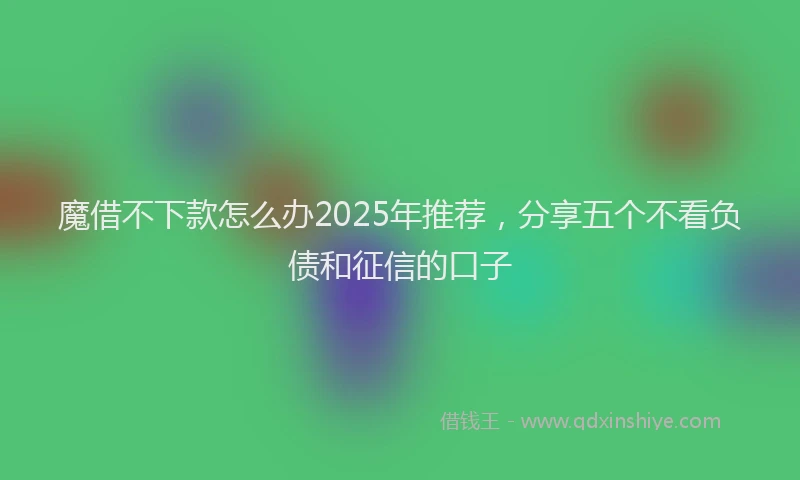 魔借不下款怎么办2025年推荐，分享五个不看负债和征信的口子