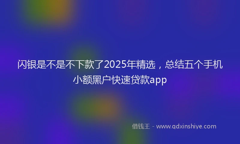 闪银是不是不下款了2025年精选，总结五个手机小额黑户快速贷款app