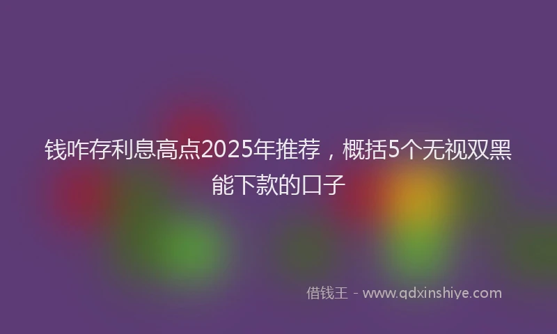 钱咋存利息高点2025年推荐，概括5个无视双黑能下款的口子