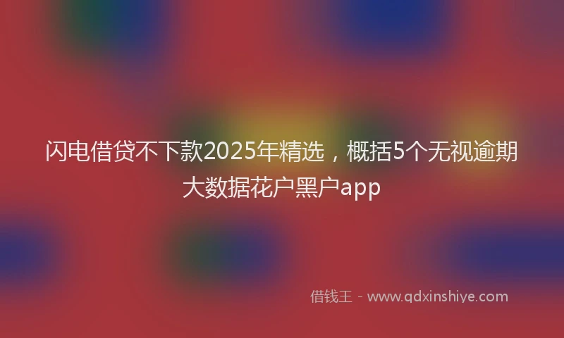 闪电借贷不下款2025年精选，概括5个无视逾期大数据花户黑户app
