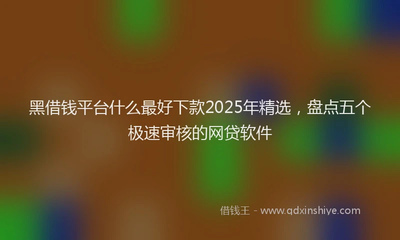 黑借钱平台什么最好下款2025年精选，盘点五个极速审核的网贷软件