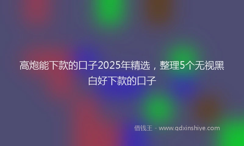 高炮能下款的口子2025年精选，整理5个无视黑白好下款的口子
