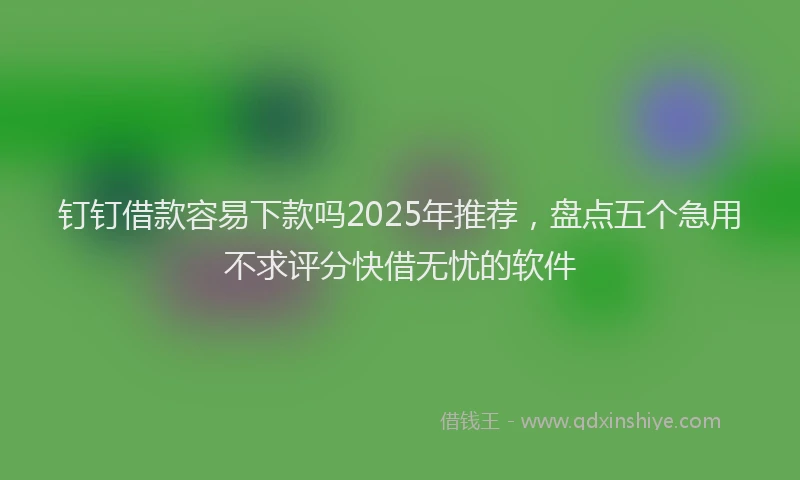 钉钉借款容易下款吗2025年推荐，盘点五个急用不求评分快借无忧的软件