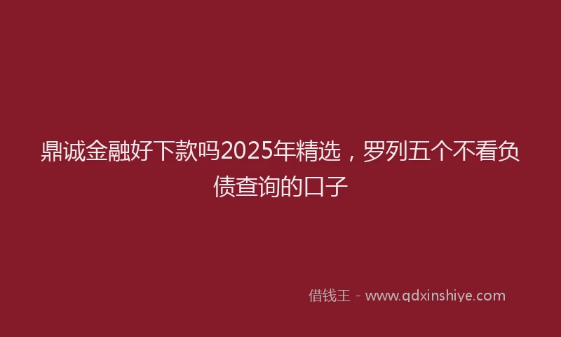 鼎诚金融好下款吗2025年精选，罗列五个不看负债查询的口子