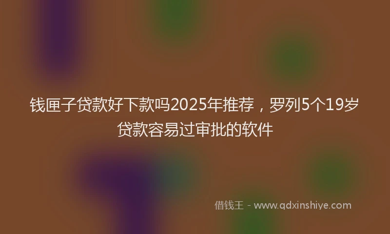 钱匣子贷款好下款吗2025年推荐，罗列5个19岁贷款容易过审批的软件
