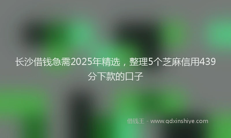 长沙借钱急需2025年精选，整理5个芝麻信用439分下款的口子