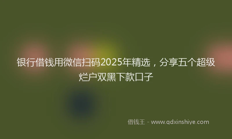 银行借钱用微信扫码2025年精选，分享五个超级烂户双黑下款口子