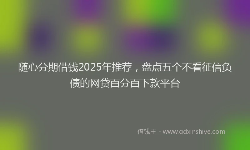 随心分期借钱2025年推荐，盘点五个不看征信负债的网贷百分百下款平台