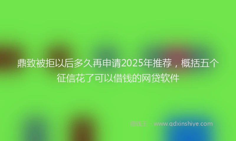 鼎致被拒以后多久再申请2025年推荐，概括五个征信花了可以借钱的网贷软件