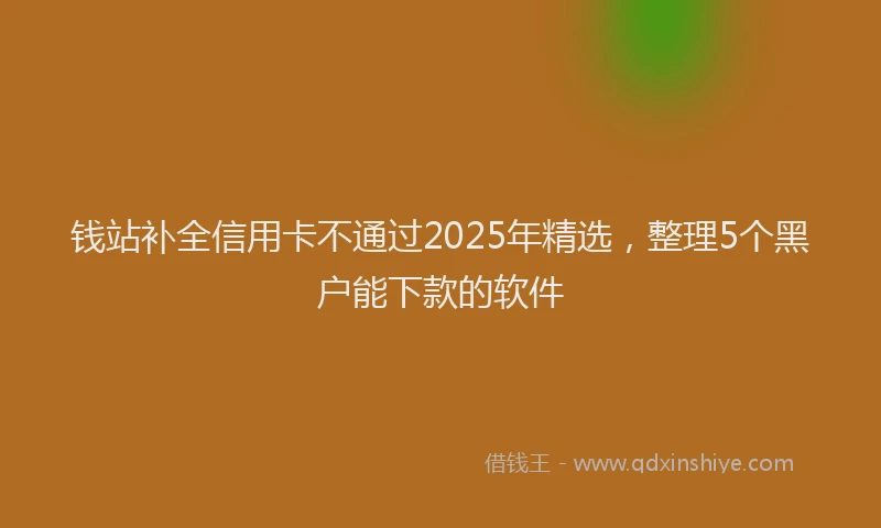钱站补全信用卡不通过2025年精选，整理5个黑户能下款的软件
