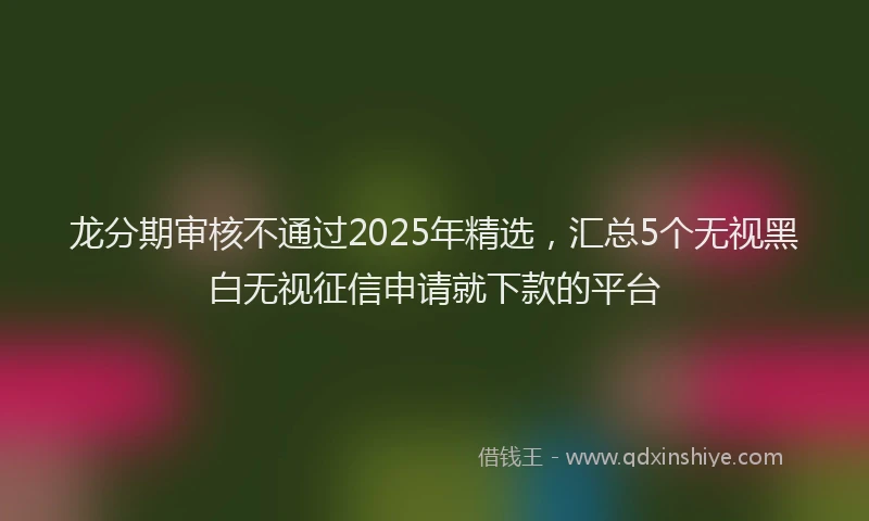 龙分期审核不通过2025年精选，汇总5个无视黑白无视征信申请就下款的平台