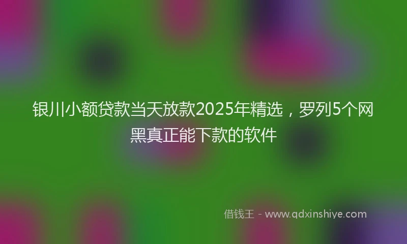 银川小额贷款当天放款2025年精选，罗列5个网黑真正能下款的软件
