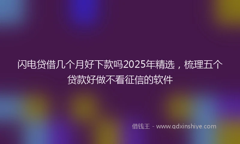 闪电贷借几个月好下款吗2025年精选，梳理五个贷款好做不看征信的软件
