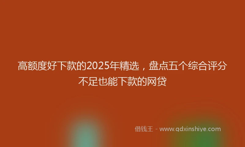 高额度好下款的2025年精选，盘点五个综合评分不足也能下款的网贷