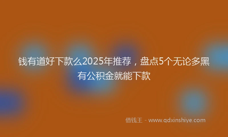 钱有道好下款么2025年推荐，盘点5个无论多黑有公积金就能下款