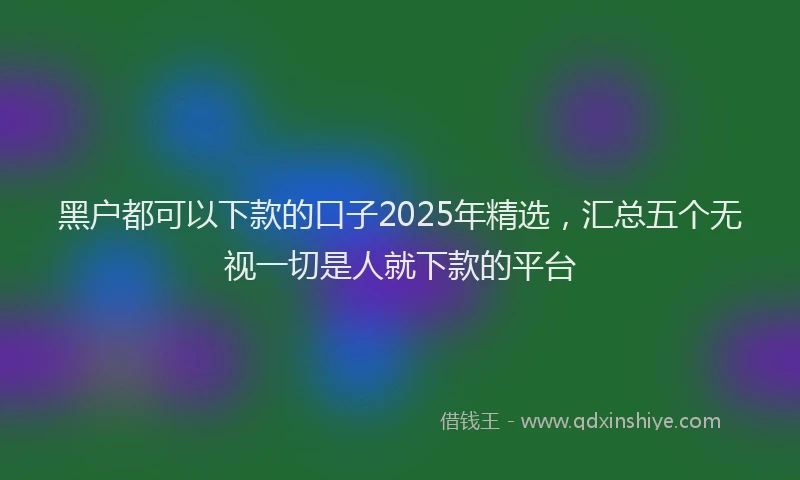 黑户都可以下款的口子2025年精选，汇总五个无视一切是人就下款的平台