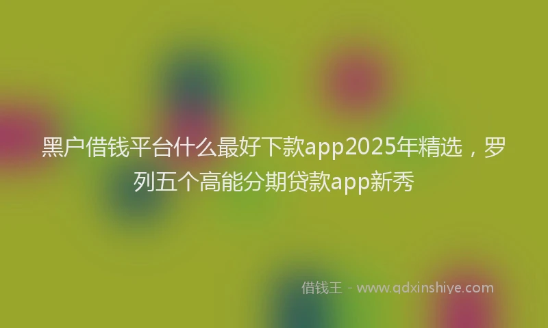 黑户借钱平台什么最好下款app2025年精选，罗列五个高能分期贷款app新秀