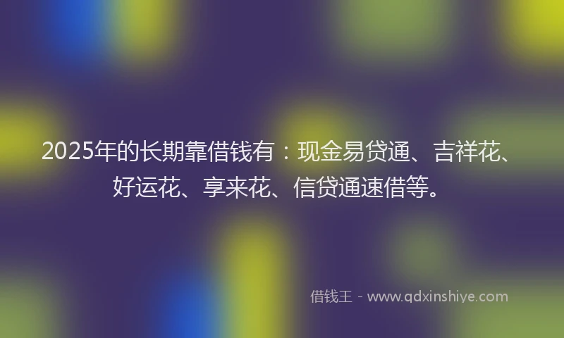 2025年的长期靠借钱有：现金易贷通、吉祥花、好运花、享来花、信贷通速借等。
