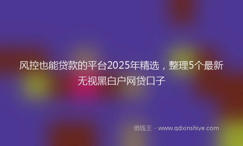 风控也能贷款的平台2025年精选，整理5个最新无视黑白户网贷口子