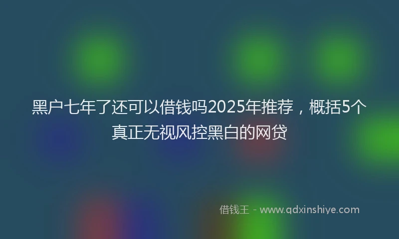 黑户七年了还可以借钱吗2025年推荐，概括5个真正无视风控黑白的网贷