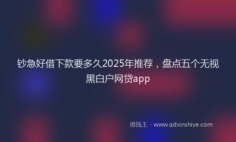 钞急好借下款要多久2025年推荐，盘点五个无视黑白户网贷app