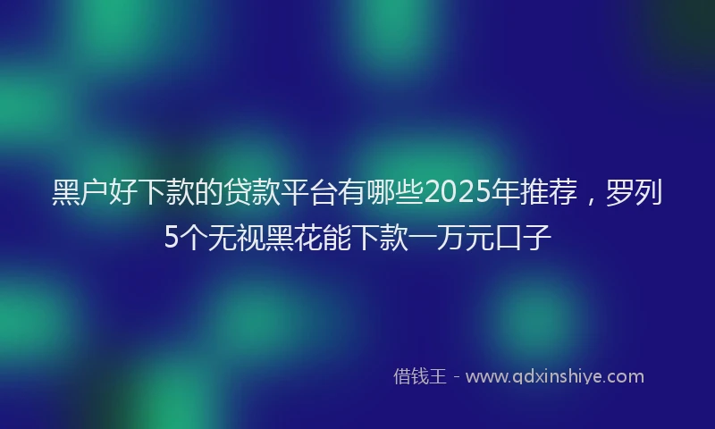 黑户好下款的贷款平台有哪些2025年推荐，罗列5个无视黑花能下款一万元口子