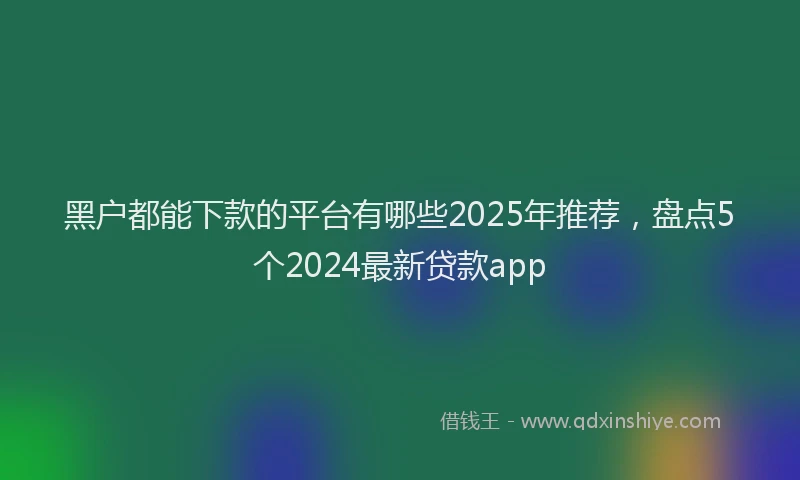 黑户都能下款的平台有哪些2025年推荐，盘点5个2024最新贷款app